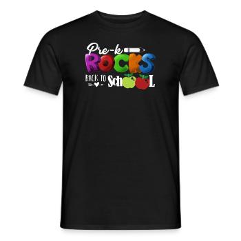 Pre k Teacher Pre K Rocks Back To School - Men's T-Shirt - black - Front - AI Model Male 178 light (178cm)