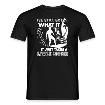 Surfing Just Takes A Little Longer - Men's T-Shirt - black - Front - AI Model Male 178 light (178cm)