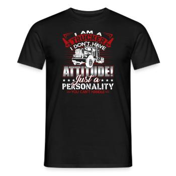 Trucker I Am A Trucker - Men's T-Shirt - black - Front - AI Model Male 178 light (178cm)