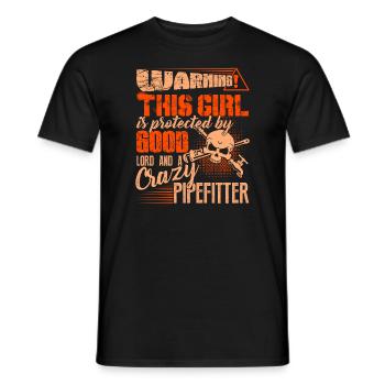 Warning This Girl Is Protected By Good Pipefitter - Men's T-Shirt - black - Front - AI Model Male 178 light (178cm)