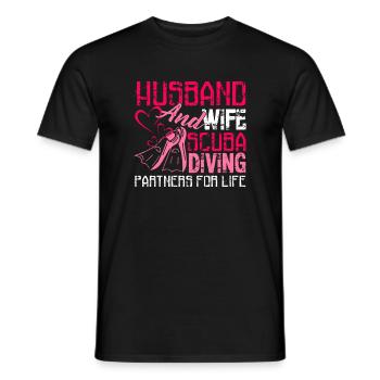 Husband And Wife Scuba Diving Partners For Life - Men's T-Shirt - black - Front - AI Model Male 178 light (178cm)