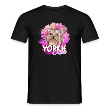 Funny Yorkie Mom - Men's T-Shirt - black - Front - AI Model Male 178 light (178cm)