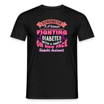 Fighting Diabetes With A Smile - Men's T-Shirt - black - Front - AI Model Male 178 light (178cm)