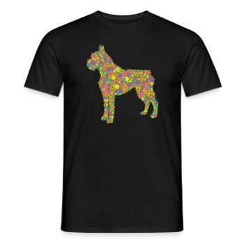 Boxer Dog Flower - Men's T-Shirt - black - Front - AI Model Male 178 light (178cm)