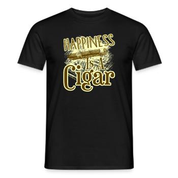 Cigar Smoking Happiness Is A Cigar - Men's T-Shirt - black - Front - AI Model Male 178 light (178cm)