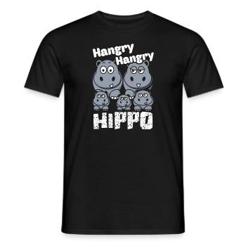 Funny Hangry Hippo - Men's T-Shirt - black - Front - AI Model Male 178 light (178cm)