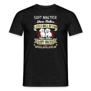 Soft Maltese Warm Maltese - Men's T-Shirt - black - Front - AI Model Male 178 light (178cm)