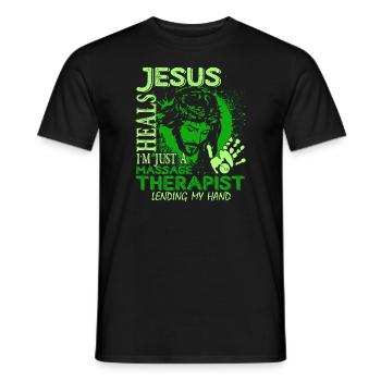 Massage Therapist I am Just A Massage Therapist - Men's T-Shirt - black - Front - AI Model Male 178 light (178cm)