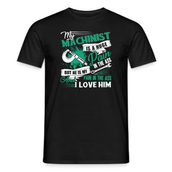 Machinist I Love My Machinist - Men's T-Shirt - black - Front - AI Model Male 178 light (178cm)