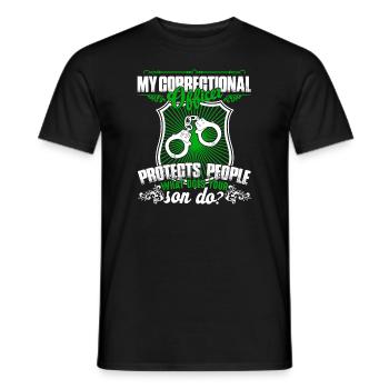 My Son Is A Correctional Officer - Men's T-Shirt - black - Front - AI Model Male 178 light (178cm)