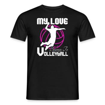 Volleyball My Heart Belongs To Volleyball - Men's T-Shirt - black - Front - AI Model Male 178 light (178cm)