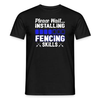 Installing Fencing Skills - Men's T-Shirt - black - Front - AI Model Male 178 light (178cm)