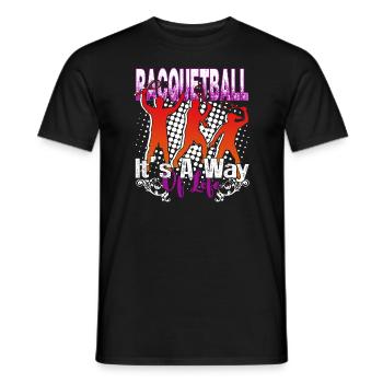Racquetball It's A Way Of Life - Men's T-Shirt - black - Front - AI Model Male 178 light (178cm)
