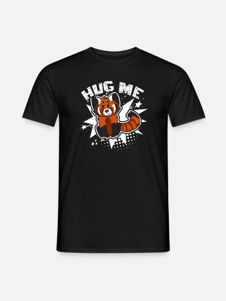 Red Panda Hugs Me - Men's T-Shirt - black