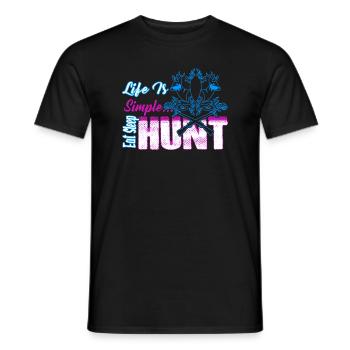 Hunting Life Is Simple Eat Sleep Hunt - Men's T-Shirt - black - Front - AI Model Male 178 light (178cm)