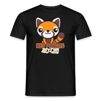 Red Pandas Rule - Men's T-Shirt - black - Front - AI Model Male 178 light (178cm)