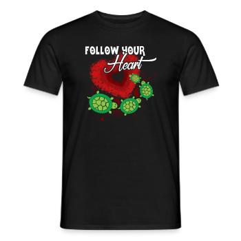 Sea Turtle Follow Your Heart - Men's T-Shirt - black - Front - AI Model Male 178 light (178cm)