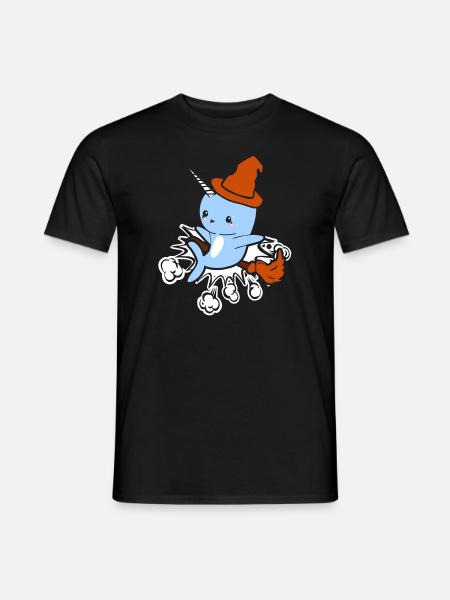 Funny Witch Narwhal Gifts - Men's T-Shirt - black