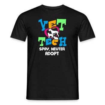 Vet Tech Spay Neuter Adopt - Men's T-Shirt - black - Front - AI Model Male 178 light (178cm)