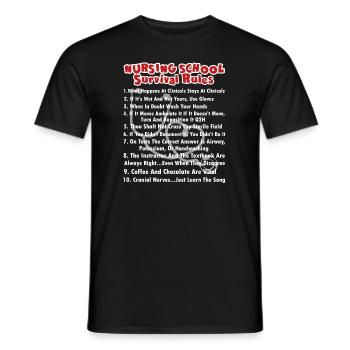 Nursing School Survival Rules - Men's T-Shirt - black - Front - AI Model Male 178 light (178cm)
