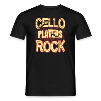 Cello Players Rock - Men's T-Shirt - black - Front - AI Model Male 178 light (178cm)