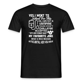 Phlebotomist Not A Vampire - Men's T-Shirt - black - Front - AI Model Male 178 light (178cm)