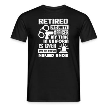 Security Officer Security Officer Never Ends - Men's T-Shirt - black - Front - AI Model Male 178 light (178cm)