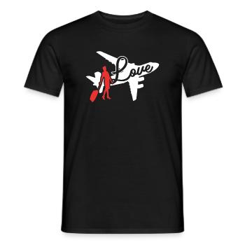 Flight Attendant Love Flight Attendant - Men's T-Shirt - black - Front - AI Model Male 178 light (178cm)