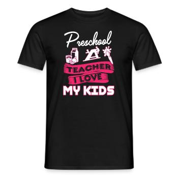 Preschool Teacher Loves Kids - Men's T-Shirt - black - Front - AI Model Male 178 light (178cm)