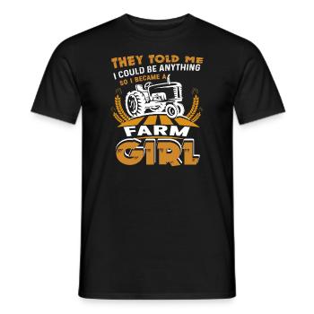 Farmer I Became A Farmer Girl - Men's T-Shirt - black - Front - AI Model Male 178 light (178cm)