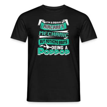 Aircraft Mechanic Proud Aircraft Mechanic - Men's T-Shirt - black - Front - AI Model Male 178 light (178cm)