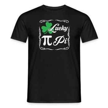 Pi Day Lucky Pi Clover - Men's T-Shirt - black - Front - AI Model Male 178 light (178cm)