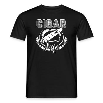 Cigar Smoking Cigar Life - Men's T-Shirt - black - Front - AI Model Male 178 light (178cm)