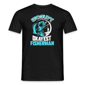 Fisherman World's Okayest Fisherman - Men's T-Shirt - black - Front - AI Model Male 178 light (178cm)