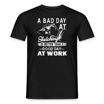 Sketching A Bad Day At Sketching - Men's T-Shirt - black - Front - AI Model Male 178 light (178cm)