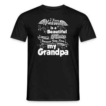 Father's Day Grandpa In Heaven - Men's T-Shirt - black - Front - AI Model Male 178 light (178cm)