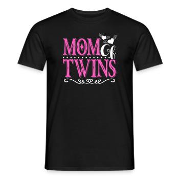Mother's Day Mom Of Twins - Men's T-Shirt - black - Front - AI Model Male 178 light (178cm)