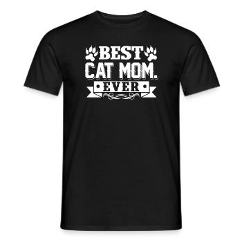 Mother's Day Best Cat Mom Ever - Men's T-Shirt - black - Front - AI Model Male 178 light (178cm)