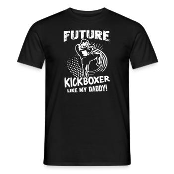 Kickboxing Future Kickboxer Like My Daddy - Men's T-Shirt - black - Front - AI Model Male 178 light (178cm)