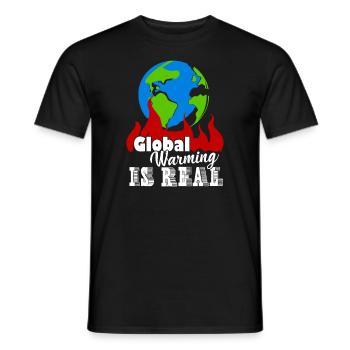 Earth Day Global Warming Is Real - Men's T-Shirt - black - Front - AI Model Male 178 light (178cm)