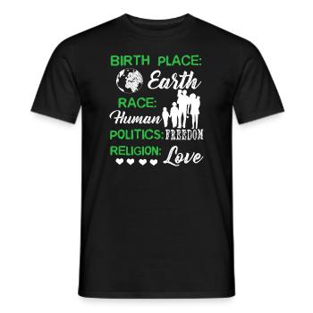 Happy Earth Day Birthday - Men's T-Shirt - black - Front - AI Model Male 178 light (178cm)