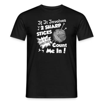 Knitting Addicted To Knitting - Men's T-Shirt - black - Front - AI Model Male 178 light (178cm)