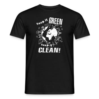 Earth Day Keep It Green Keep It Clean - Men's T-Shirt - black - Front - AI Model Male 178 light (178cm)