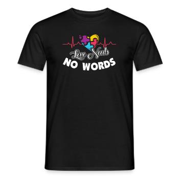 Autism Awareness Heartbeat Love Needs No Words - Men's T-Shirt - black - Front - AI Model Male 178 light (178cm)