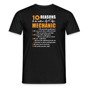 Mechanic 10 Reasons To Be With A Mechanic - Men's T-Shirt - black - Front - AI Model Male 178 light (178cm)