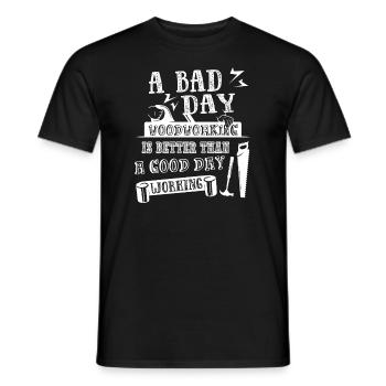 Woodworking A Bad Day Woodworking - Men's T-Shirt - black - Front - AI Model Male 178 light (178cm)