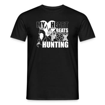 Fox Hunting My Heart Beats For Fox Hunting - Men's T-Shirt - black - Front - AI Model Male 178 light (178cm)