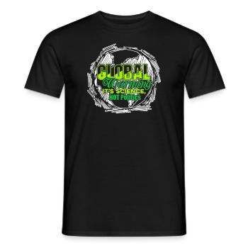 Earth Day Global Warming Is Science - Men's T-Shirt - black - Front - AI Model Male 178 light (178cm)