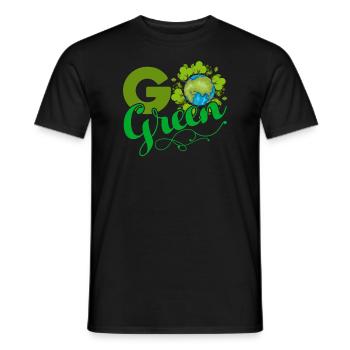 Earth Day Go Green Happy Earth - Men's T-Shirt - black - Front - AI Model Male 178 light (178cm)