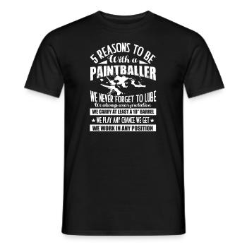 Paintballer 5 Reasons To Be With A Paintballer - Men's T-Shirt - black - Front - AI Model Male 178 light (178cm)
